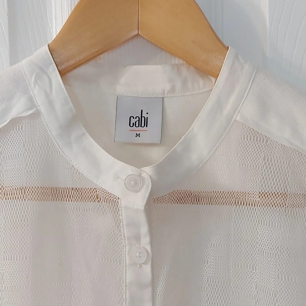 Cabi Prudence Lace Sleveless Top Ivory Size Medium - Picture 5 of 6